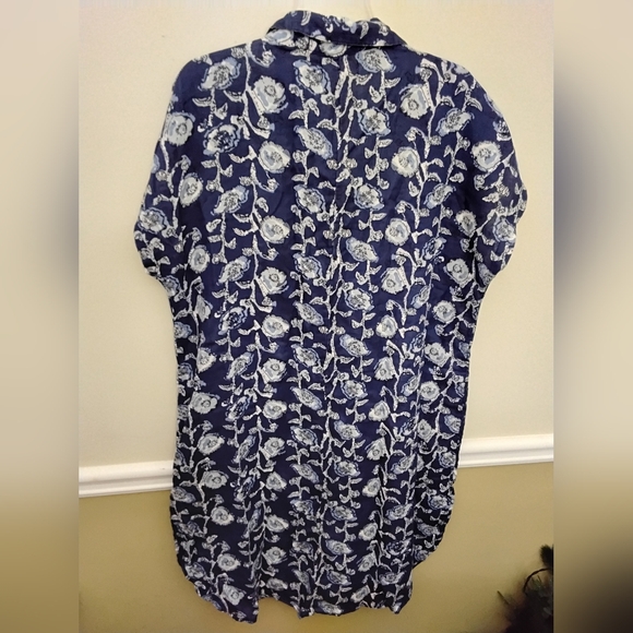 Natural Life Cotton Floral Blue Dress Medium - Picture 5 of 5